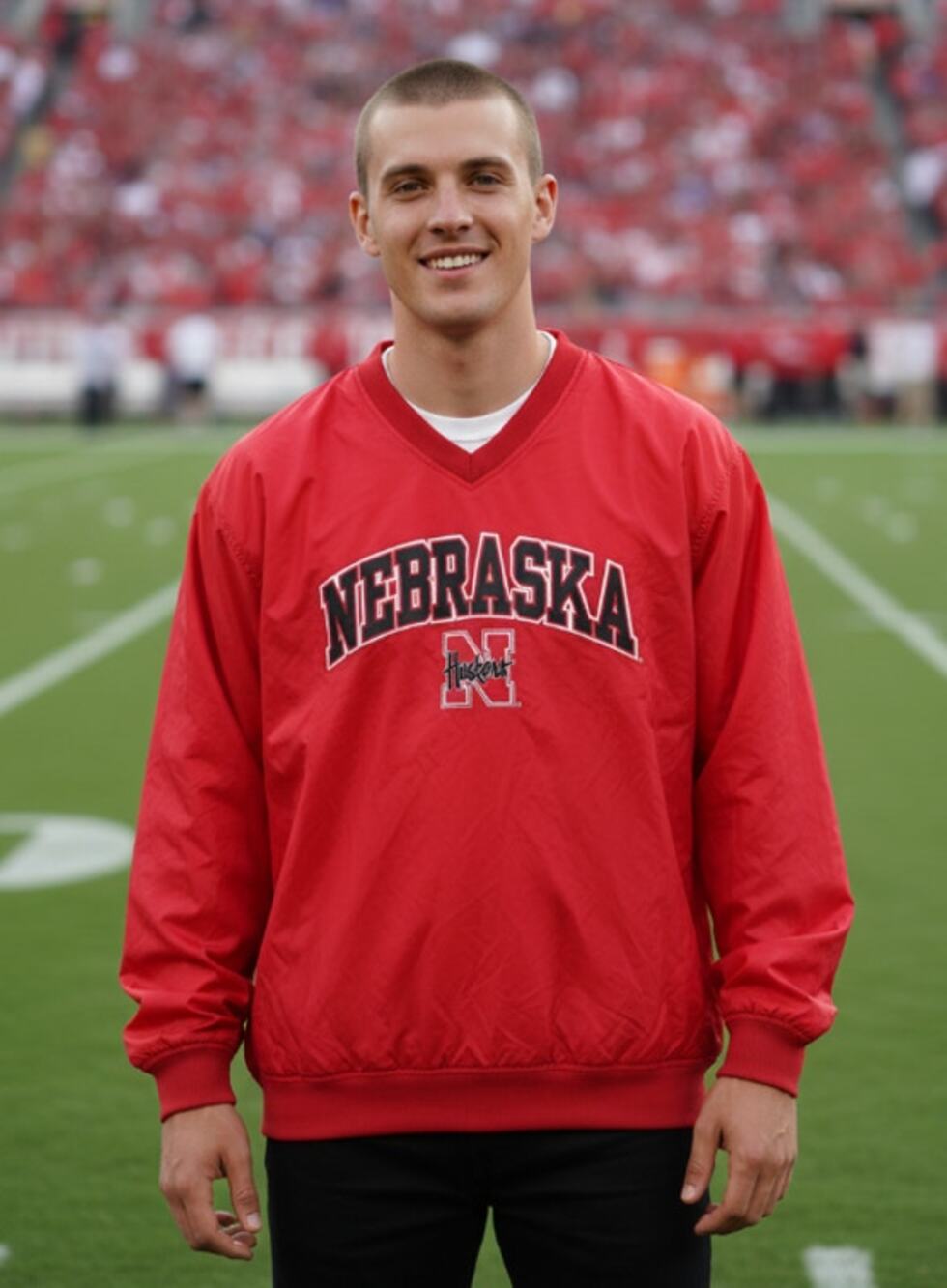 RED OAK Sportswear Nebraska University Windbreaker Pullover Jacket Mens Medium